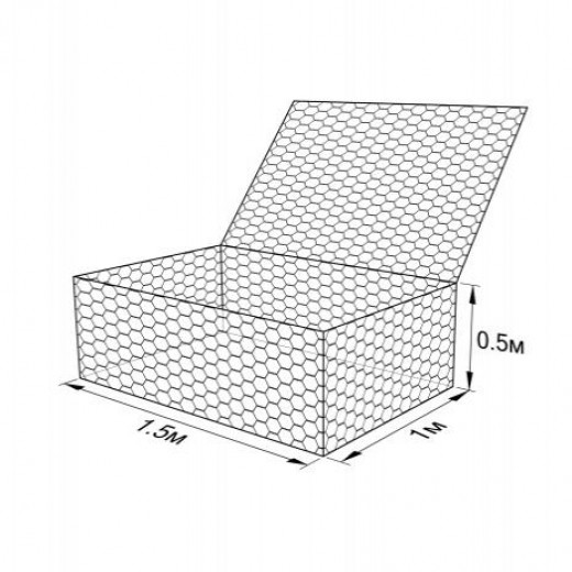 Габион ГСИ-К-1,5х1,0х0,5-С60-2,4-Ц