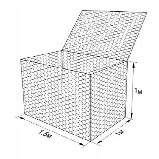 Габион ГСИ-К-1,5х1,0х1,0-С80-2,7-Ц