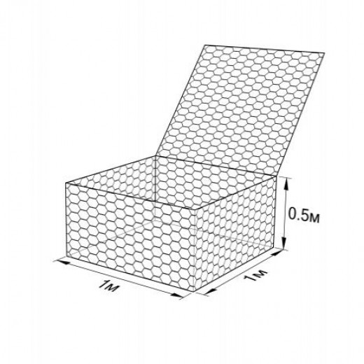 Габион ГСИ-К-1,0х1,0х0,5-С60-2,4-Ц