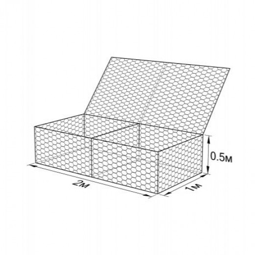 Габион ГСИ-К-2,0х1,0х0,5-С80-2,7-Ц