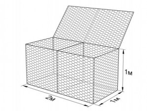 Габион ГСИ-К-2,0х1,0х1,0-С80-2,7-Ц