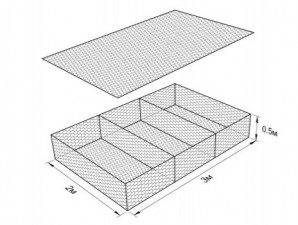 Габион ГСИ-М-3,0х2,0х0,5-С80-2,7-Ц