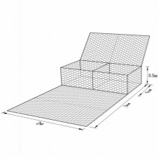 Габион ГСИ-КА-3,0х2,0х0,5-С80-2,7-ЦАММ