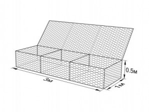 Габион ГСИ-К-3,0х1,0х0,5-С100-2,7-Ц