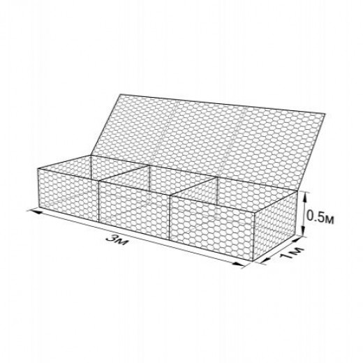 Габион ГСИ-К-3,0х1,0х0,5-С100-2,7-Ц