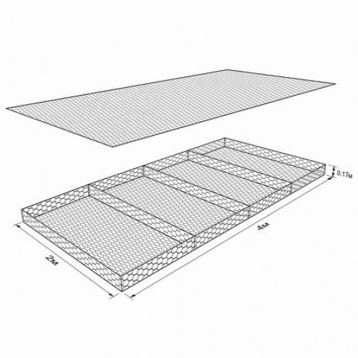 Габион ГСИ-М-4,0х2,0х0,17-С60-2,4-Ц