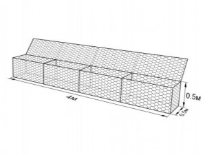 Габион ГСИ-К-4,0х0,5х0,5-С100-3,0-Ц