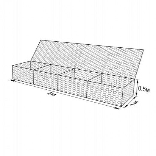 Габион ГСИ-К-4,0х1,0х0,5-С80-2,7-Ц