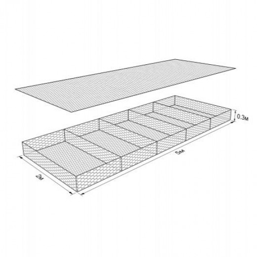 Габион ГСИ-М-5,0х2,0х0,3-С60-2,4/3,4-ЦП